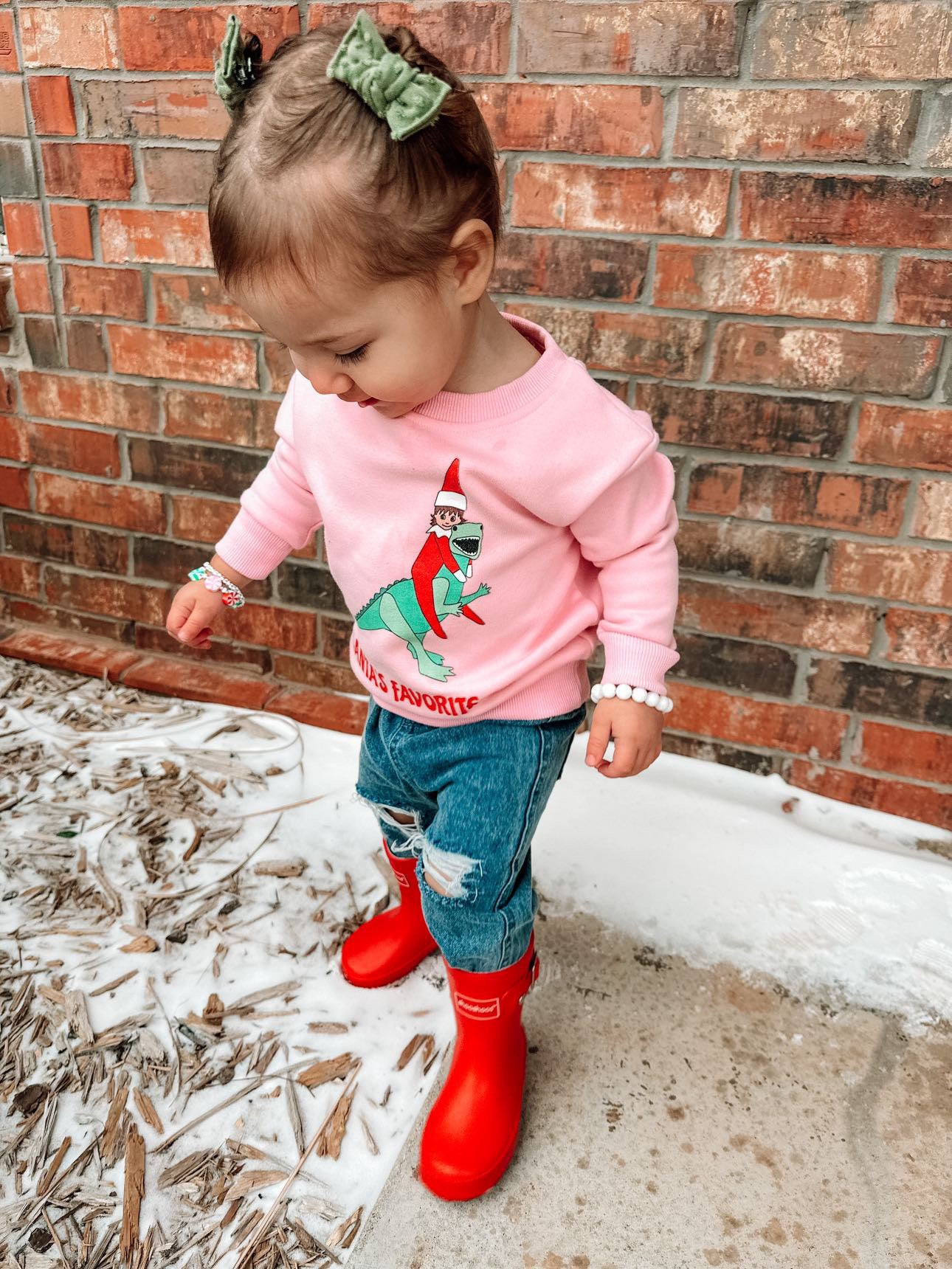 Santa's Favorite Elf Sweatshirt - Pink - FINAL SALE
